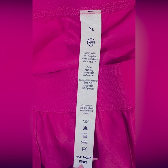 Rae Mode Pleated Tennis Skort Size XL Hot Pink Attached Shorts Pull On - Picture 4 of 12